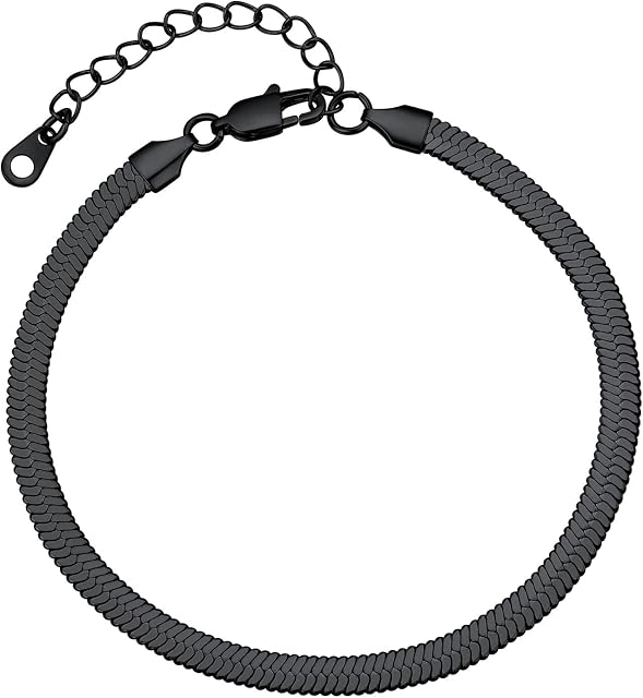 PROSTEEL Women 3mm/5mm Herringbone Snake Chain Anklet, Gold Plated/Stainless Steel-Send Gift Box