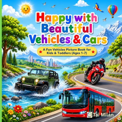 Happy with Beautiful Vehicles & Cars: A Fun Vehicles Picture Book for Kids & Toddlers (Ages 1-7) image 2