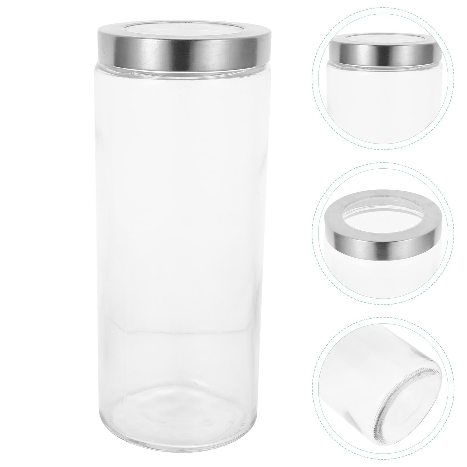 Rundglas Vorratsbehälter mit Luftdichtem Verschluss für Lebensmittel | Transparentes Glas, 1 Stück, für Haferflocken, Nüsse und Snacks, Frischeaufbewahrung, Rundes Format