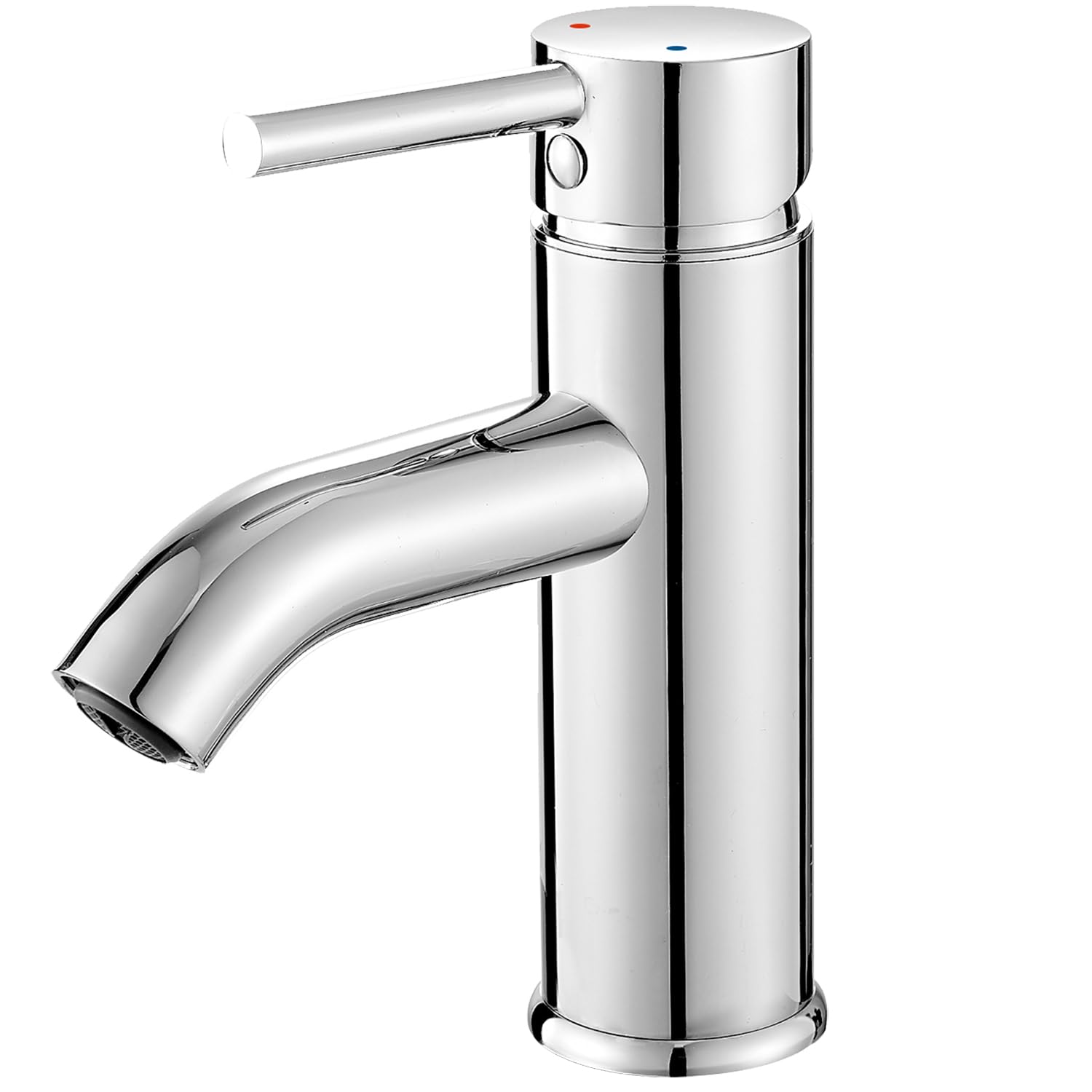 GENBONS Rubinetto Miscelatore Per Lavabo In Acciaio Inox 304 – Monocomando, Beccuccio Basso, Finitura Cromata, Con Cartuccia In Ceramica E Risparmio Idrico (30%)