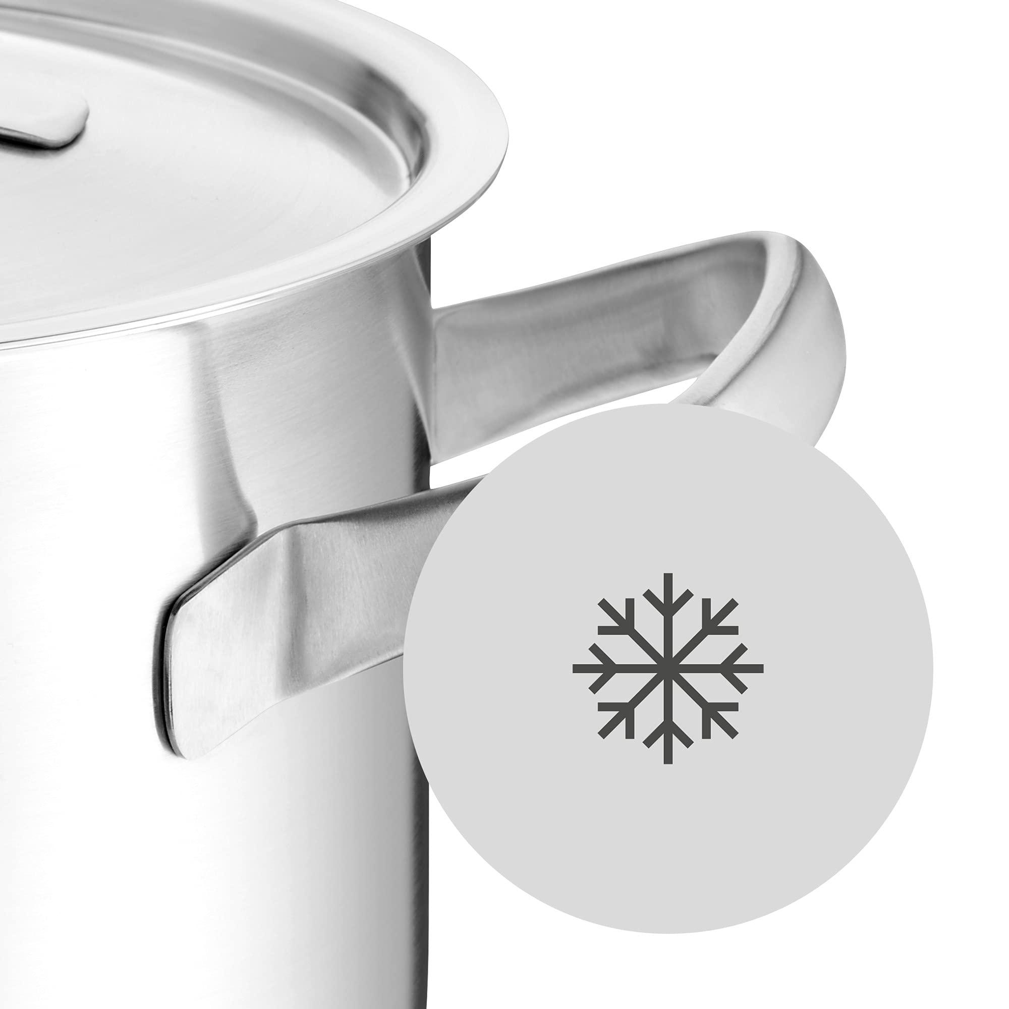 WMF Gourmet Plus Topfset Induktion 5-teilig, Kochtopf Set mit Metalldeckel, Cromargan Edelstahl mattiert, Induktions Töpfe Set unbeschichtet, Innenskalierung