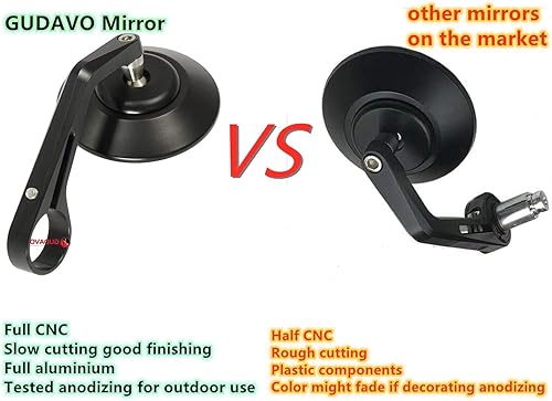 Miniatura 4 de Retrovisores laterales compatibles con Triumph APRILIA DUCATI HONDA HUSQVARNA KAWASAKI MOTO GUZZI SUZUKI TRIUMPH YAMAHA BUELL (negro)