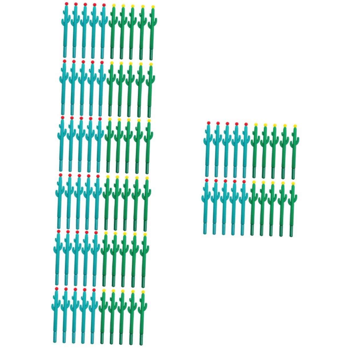 80pièces Stylos à Encre Cactus Créatifs Stylos De Bureau Pour Écriture Et Fournitures Scolaires Design Original Fleurs Rouges