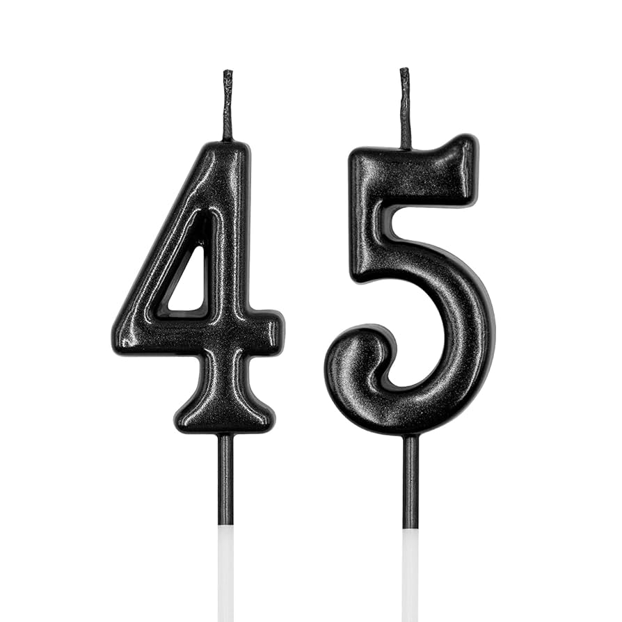 Amazon.co.jp: 45歳&54歳の誕生日キャンドル、ブラックナンバー45 54