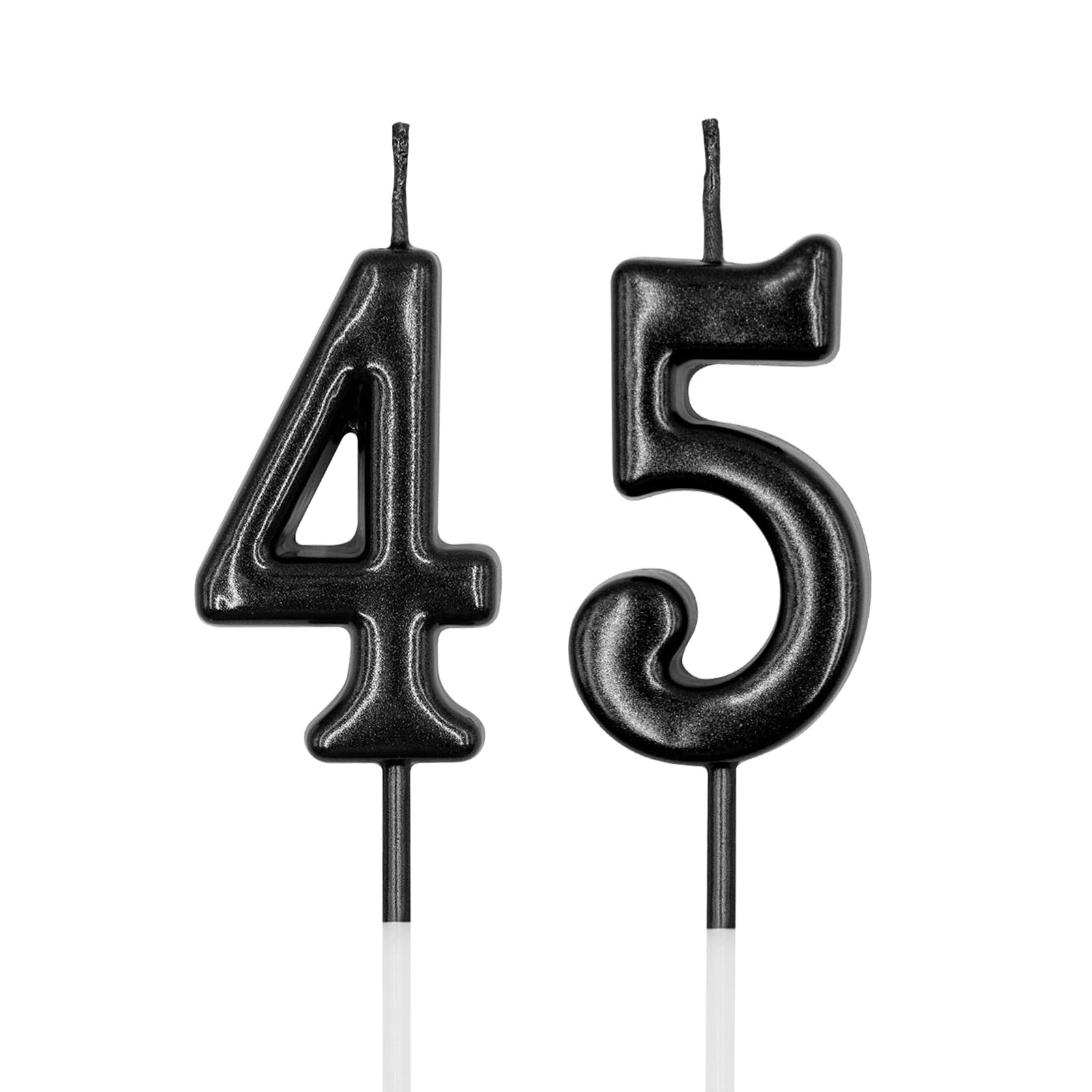 Amazon.co.jp: 45歳&54歳の誕生日キャンドル、ブラックナンバー45 54