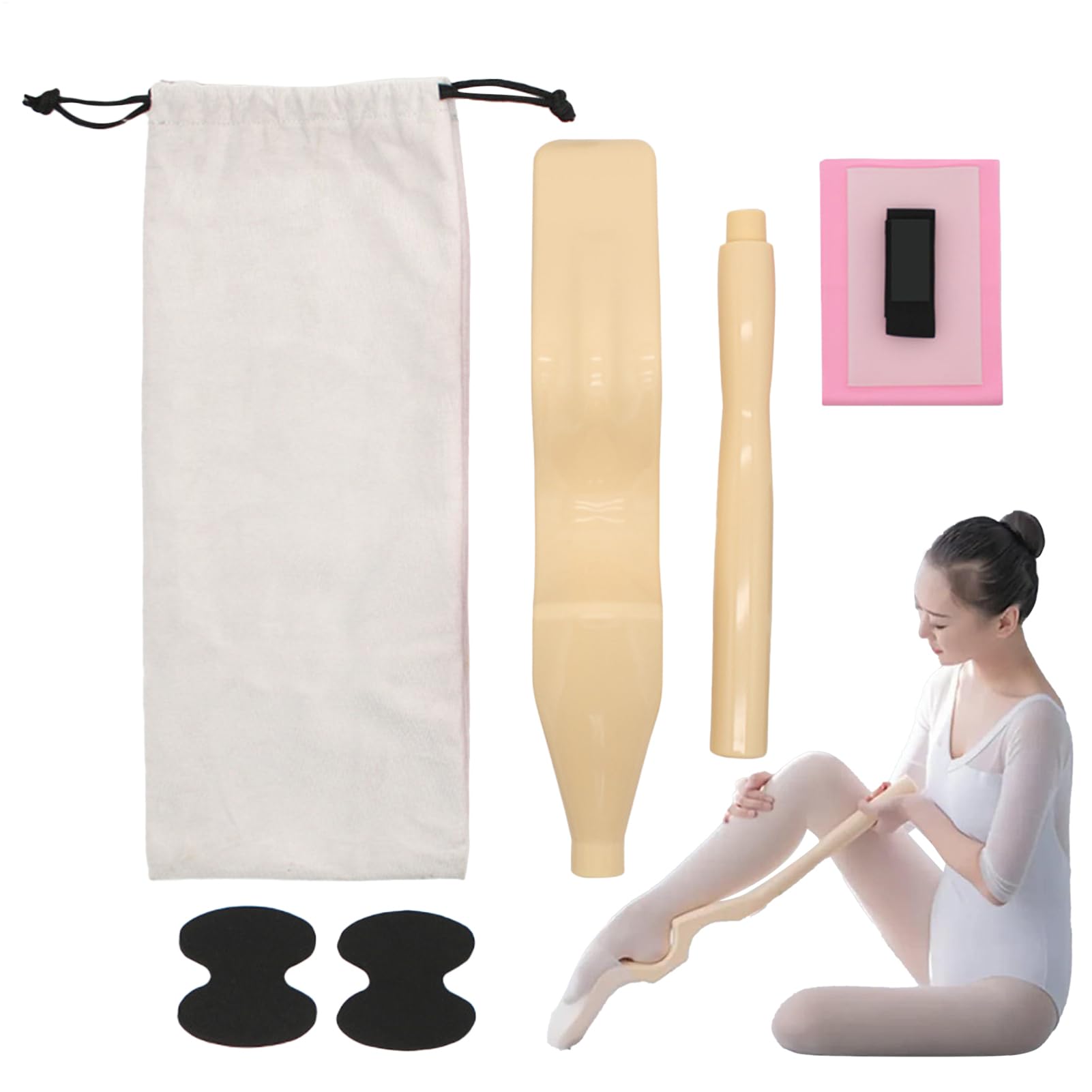 Allungatore portatile per piede da balletto, per migliorare l' della danza, 71 x 7,5 x 7,5 cm, include fascia elastica, piccola borsa portaoggetti, ideale per ballerini, ginnasti