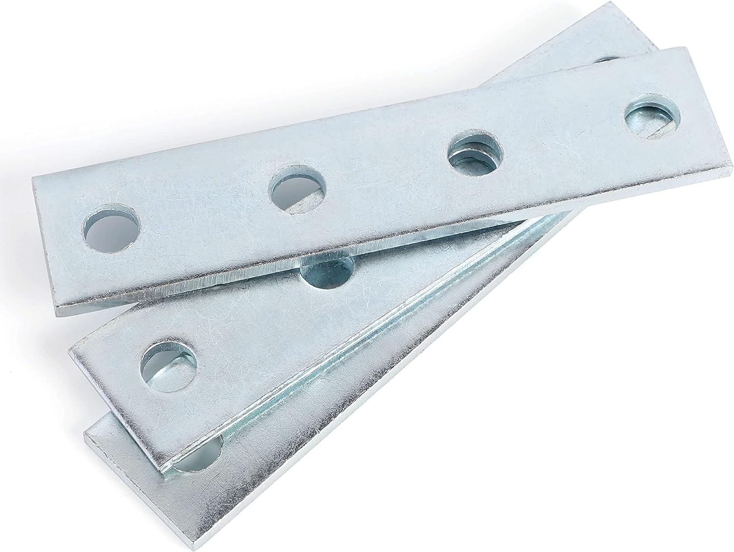 9 Pack Flat Plate Connector Bracket 4 Hole Distance 1¾" Steel Electrogalvanized Fit for ½" Bolt in 1-5/8" Strut Channel 175mm x 36mm x 5mm
