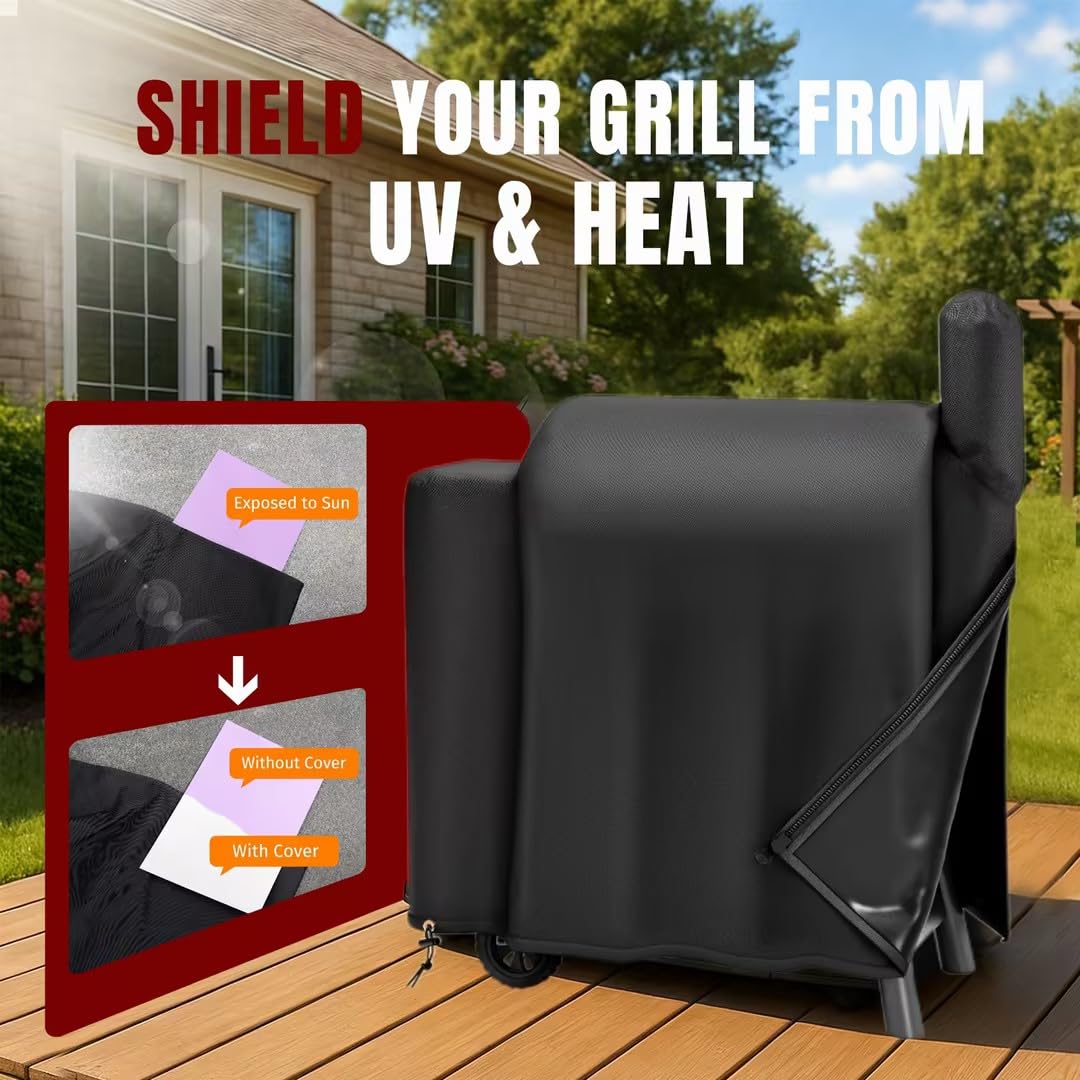 SHINESTAR Verbesserte Grillabdeckung für Traeger Pro Series 575/22, Lil Tex Elite, Eastwood, langlebig und wasserdicht, spezielles Reißverschluss-Design, einfach an- und auszuziehen