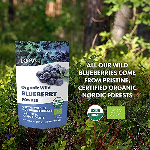Bundle – 2 Items: Loov Organic Wild Blueberry Powder And Organic Non-Fortified Nutritional Yeast Flakes #TOP3