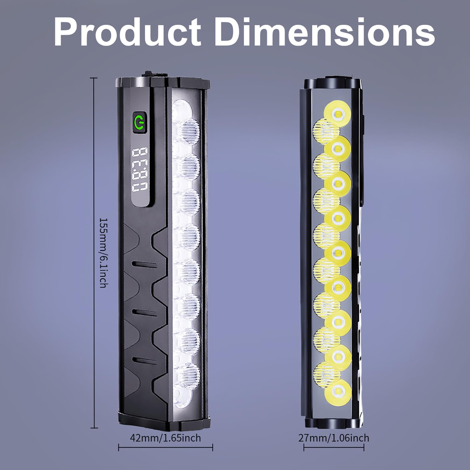 Luz Delantera para Bicicleta Superbrillante, 4800 Lúmenes, con 17 LED, Pantalla Digital De Potencia, Recargable por USB, para Ciclismo De Carretera, MTB Todoterreno Y Desplazamientos Urbanos