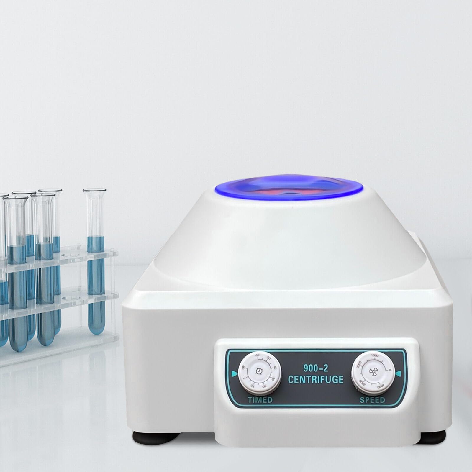 Centrífuga de laboratorio 6 tubos centrífuga de mesa 4000 rpm velocidad ajustable de los equipos de laboratorio, máquina centrífuga con tapa transparente centrífuga sangre 30 W, para medicina