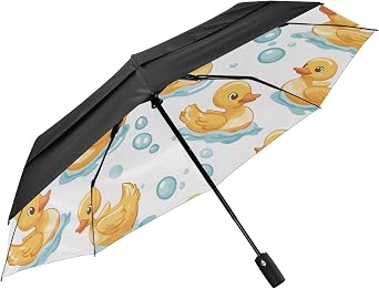panksolu Lovely Yellow Rubber Duck Folding travel Umbrella compact Windproof umbrella for Rain Sun UV Protection Lightweight Automatic Umbrellas for Women Men Wind, UV Sun Shade Umbrellas