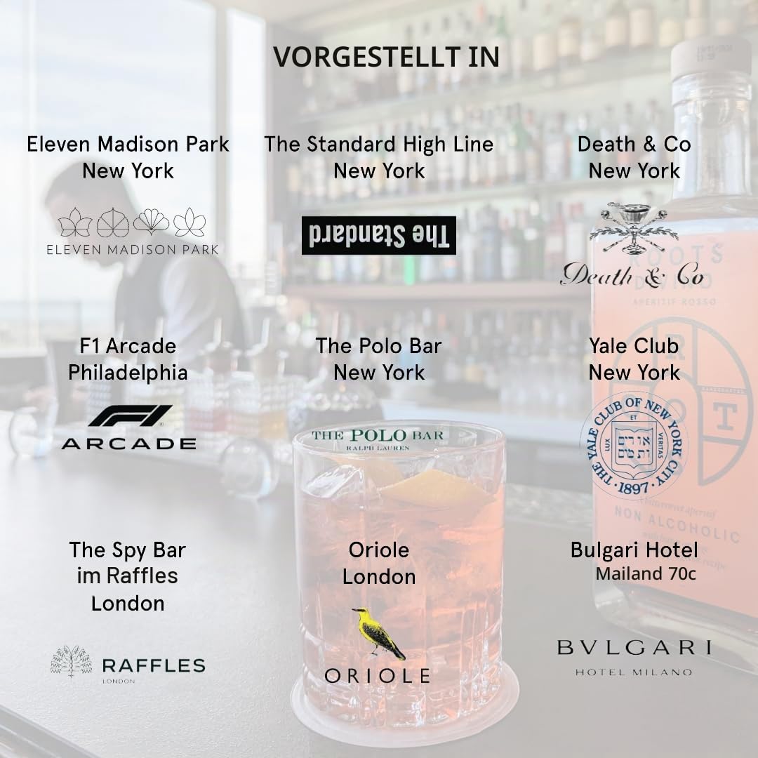 Roots Divino Rosso Vermouth Ohne Alkohol | Alkoholfreier Aperitif auf Weinbasis, ausgezeichnet mit mehreren Goldmedaillen | Handgefertigt mit griechischen Bitterorangen und Wermut | 700 ml