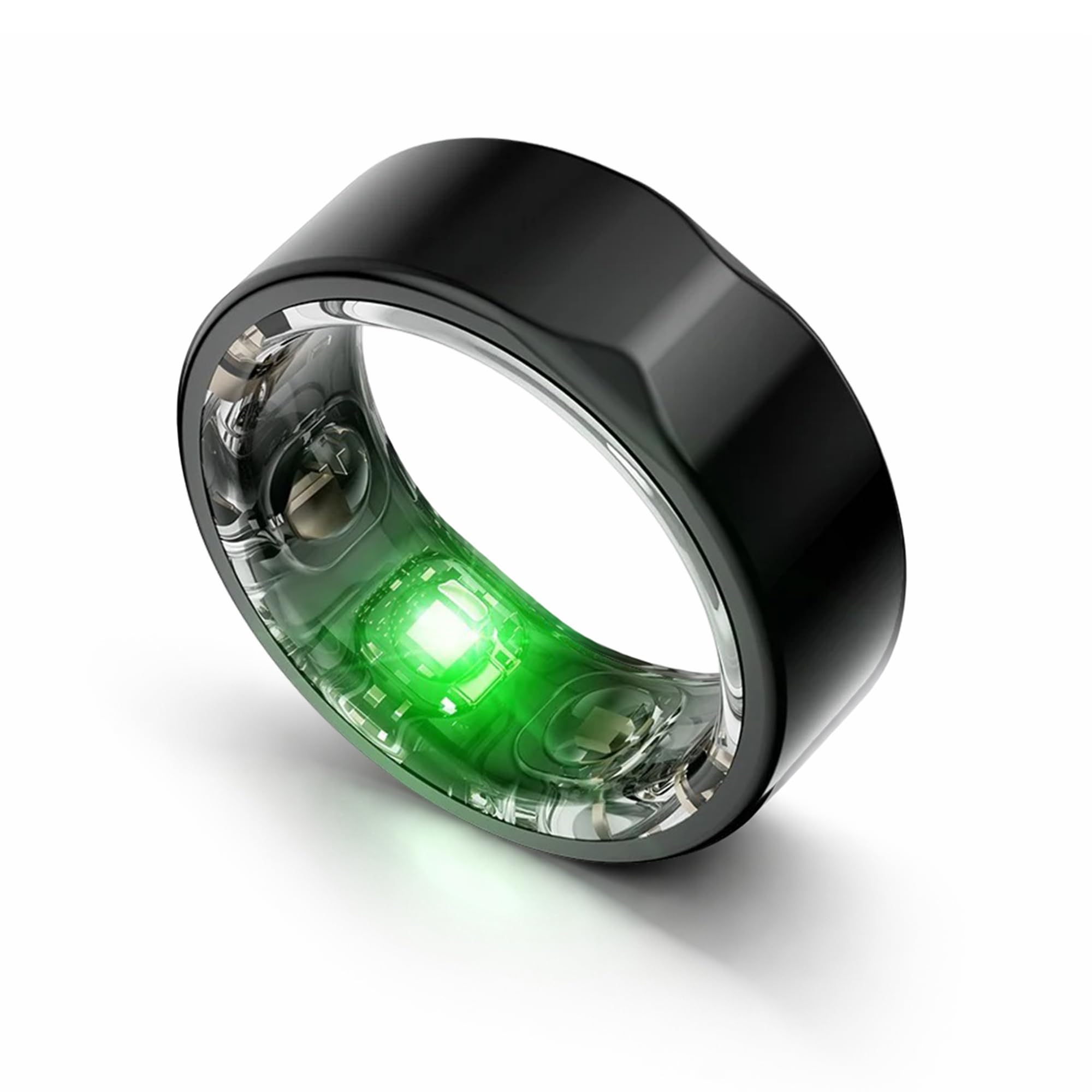 Anello intelligente in titanio (nero misura 6) – anello di monitoraggio fitness e sonno con cardiofrequenzimetro, activity tracker, batteria 10 giorni, senza abbonamento, unisex