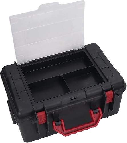 Miniatura 8 de Caja de herramientas organizadora negra multifuncional caja de herramientas portátil de plástico para organización de piezas, compartimento de