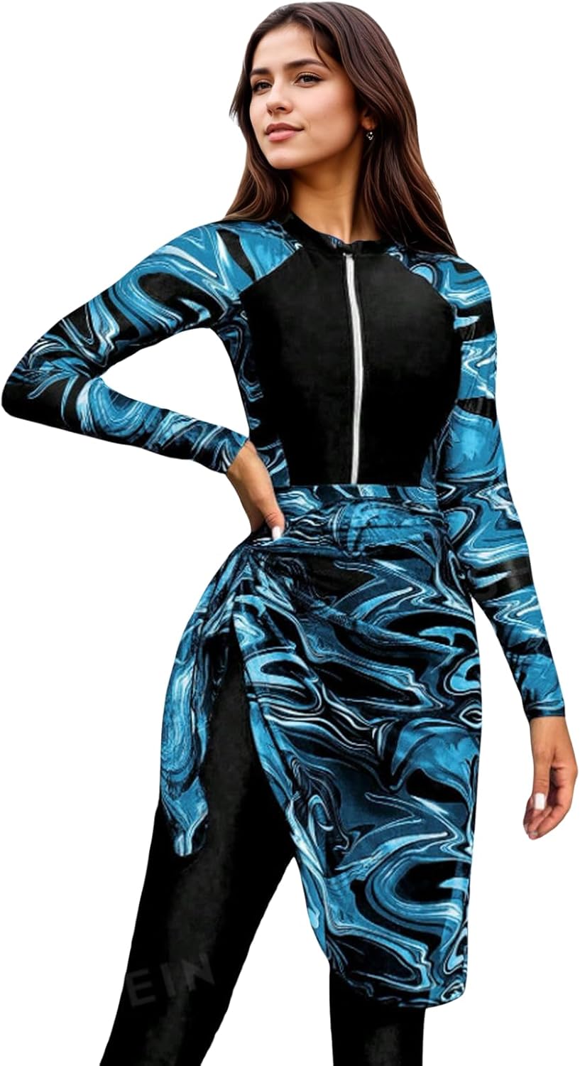 Burkini Swimsuits for Women Muslim Long Sleeve Built-in Bra Swimming Tops Swimming Pants Full Cover Swimwear Burkini Swimsuits for Women Muslim Long Sleeve Built-in Bra Swimming Tops Swimming Pants Full Cover Swimwear