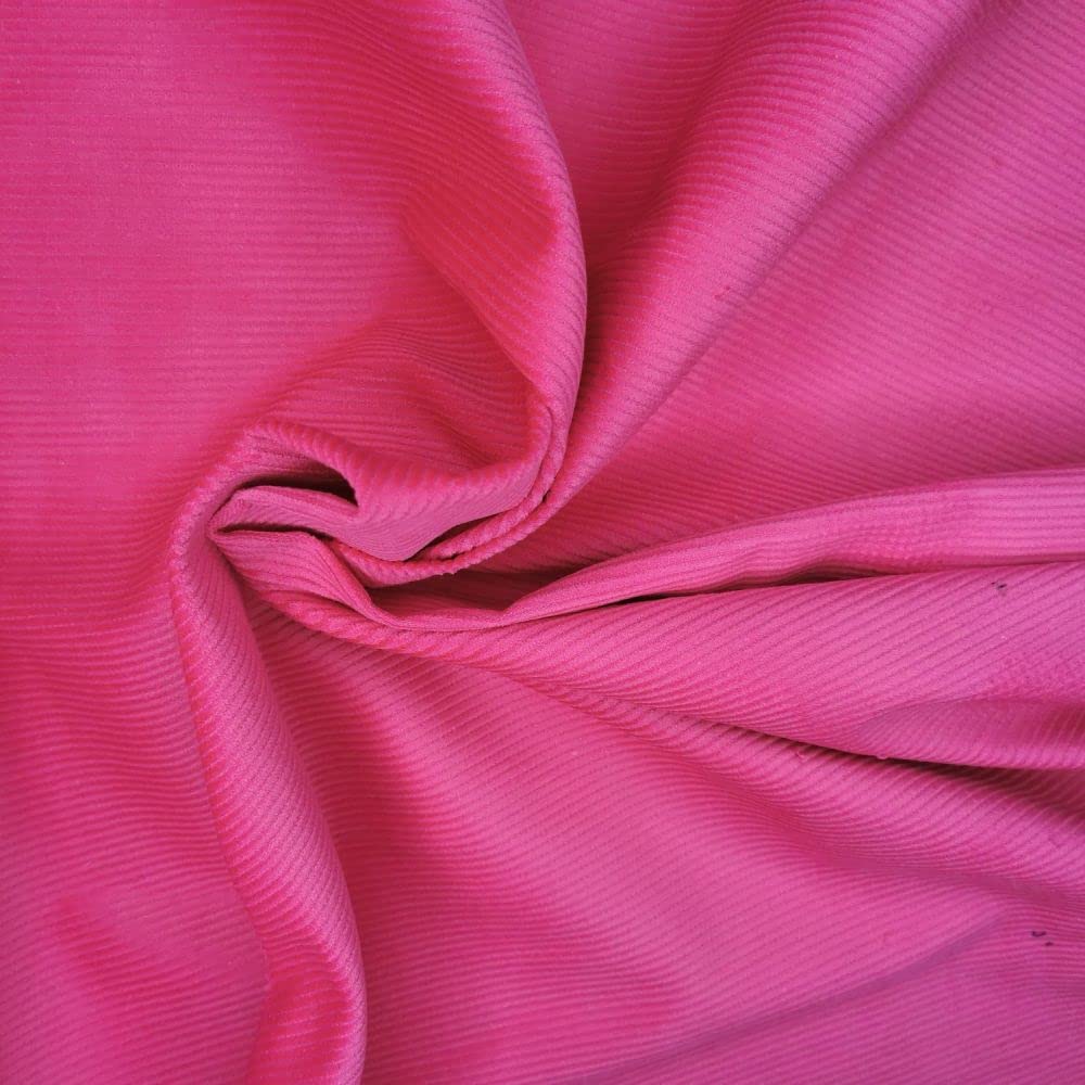 Cotton 8 Wale Corduroy Fabric - Cerise - Pink Cord Craft Upholstery Fabric Material Metre