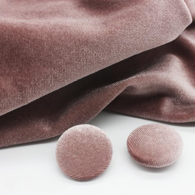 CEMELI 10PCS 10-28MM Gold velvet Round Fabric Cloth Covered Buttons Velvet Buttons With Metal Shank Buttons For Clothes Crafting Sewing