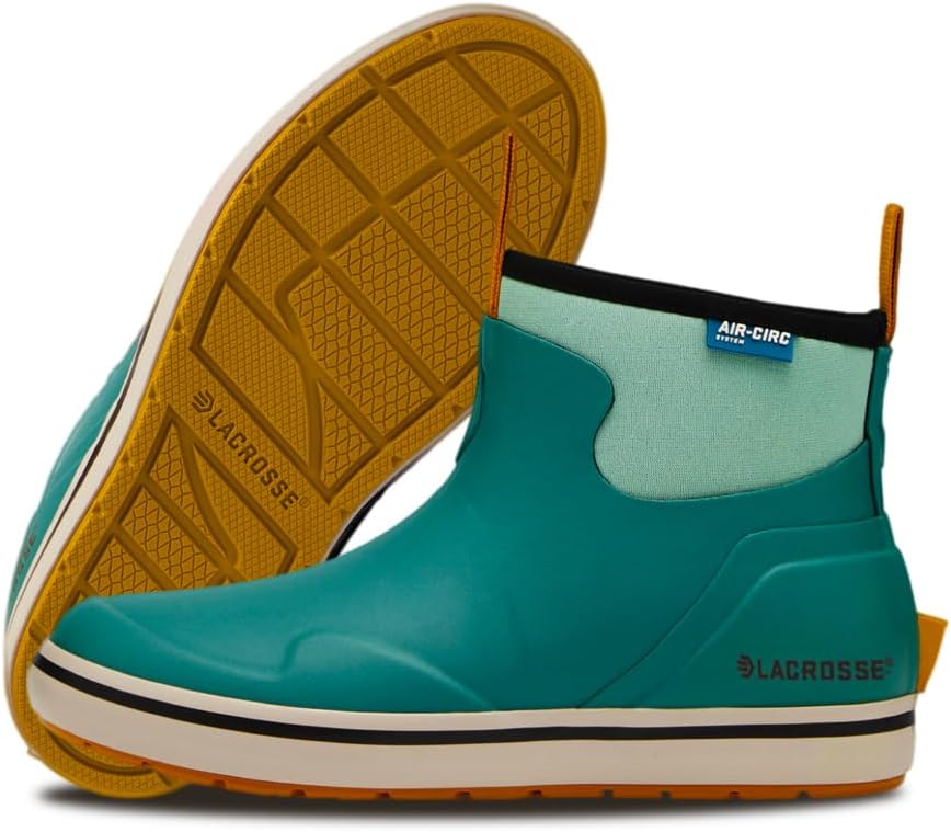 LaCrosse Alpha 6" Women's Deck Boot - Air-Circ Liner Rain Shoes - Neoprene Construction - Waterproof Boots for Women - Quick Drying Mesh - Hand Laid Rubber with ForeDeck Outsole