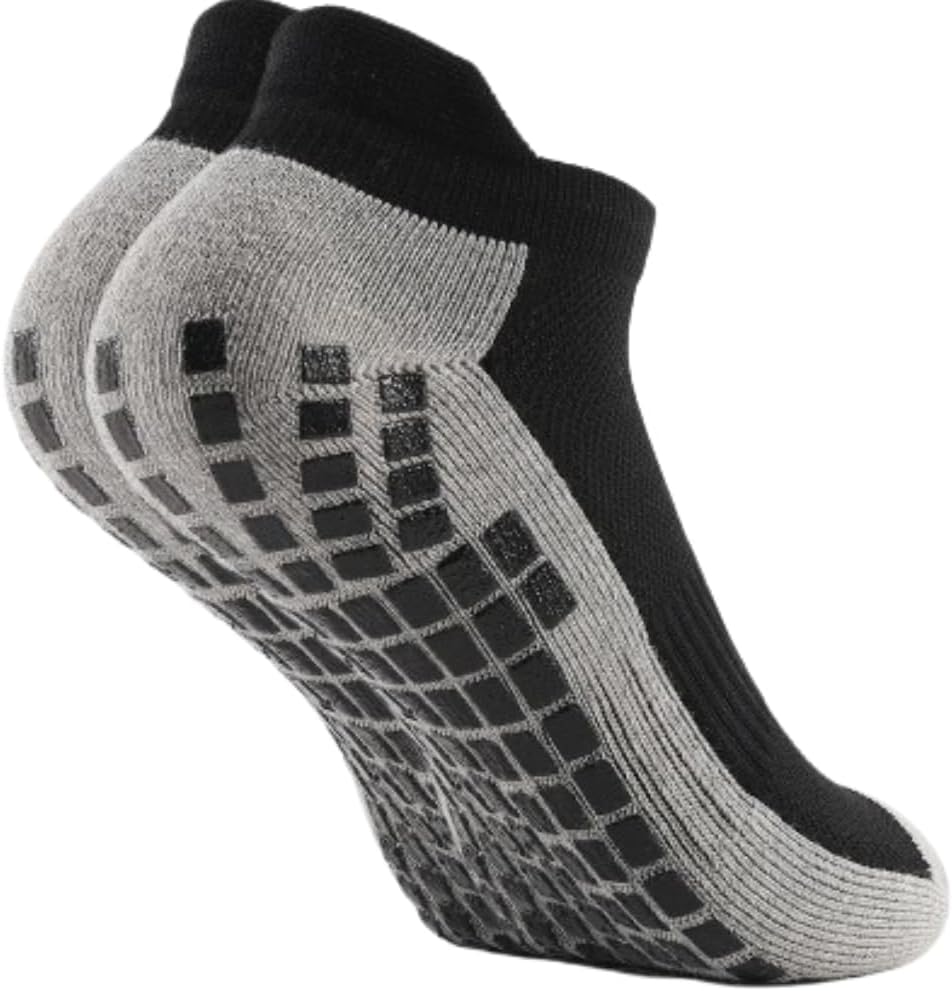 Kit 3 Meias Antiderrapantes Esportivas Masculina, Cano Baixo, Grip na Sola, Confortável, Não Escorrega, Perfeito para Esportes