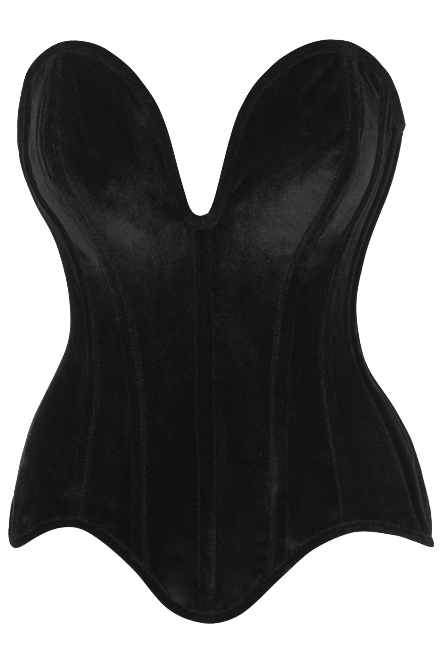 Daisy corsets womens Daisy Corsets Top Drawer Steel Boned Black Velvet Plunge Neckline Overbust Corset