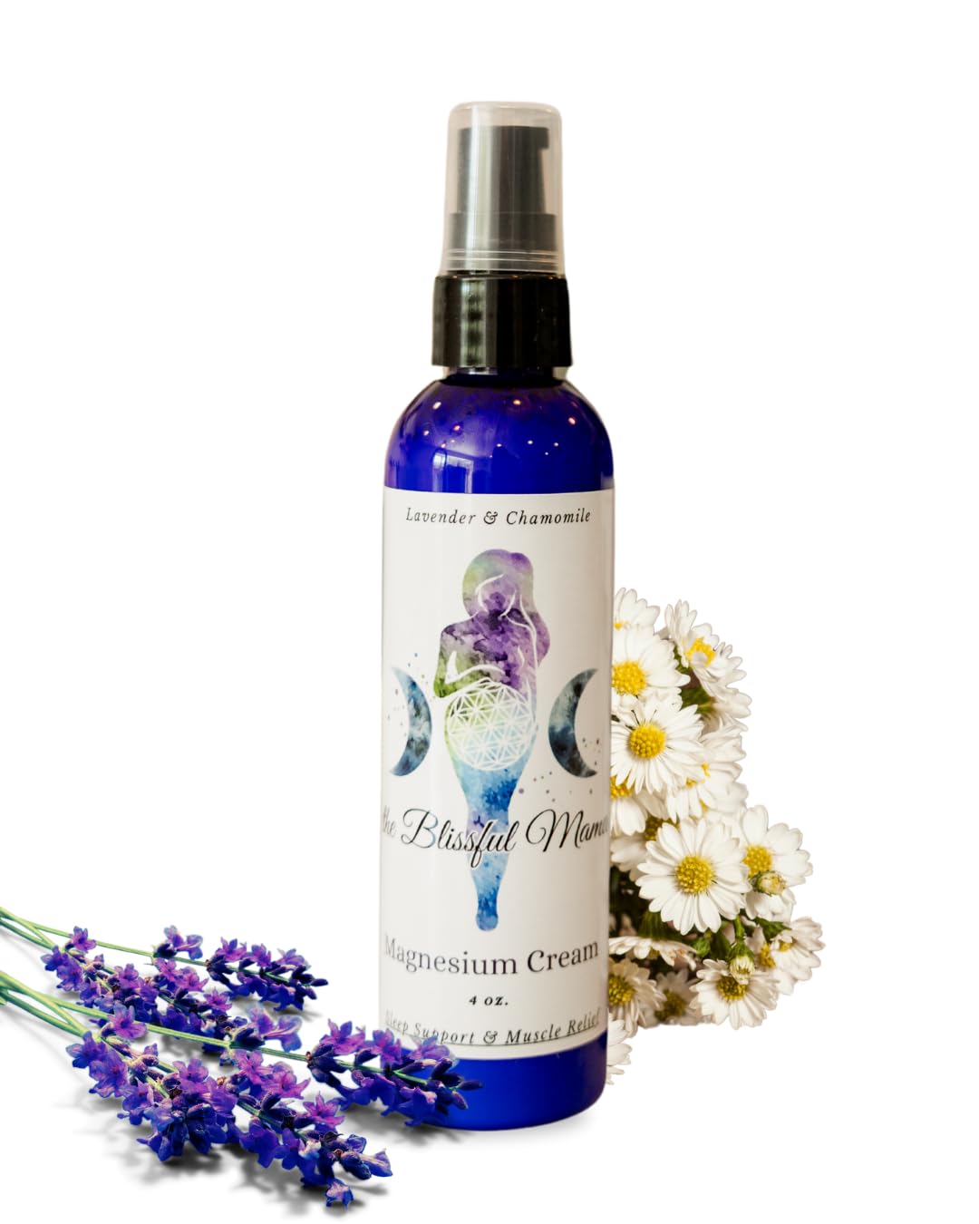 Magnesium Body Cream with Avocado Oil, Vitamin E & Shea Butter – Relaxing Topical Lotion with Lavender & Chamomile – 4 fl. oz. – Made in USA