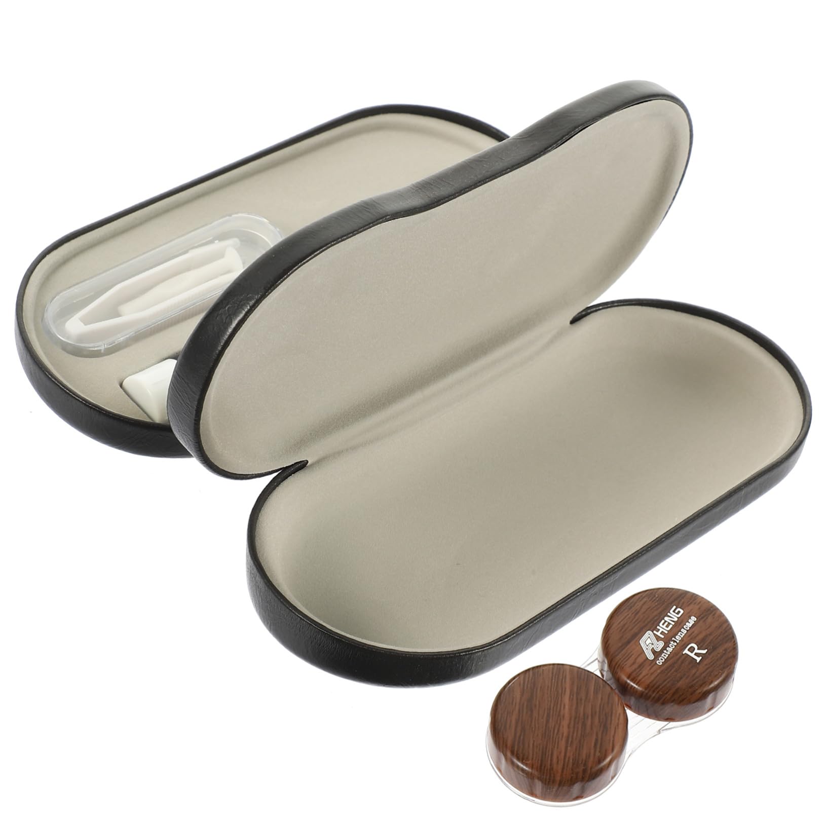 Cabilock 4 Ensembles Étui À Lunettes À Double Usage Étui À Lentilles De Contact Ensemble De Boîte Portable Kit De Voyage Lunettes Élégantes Boîte De Rangement Multifonctionnelle Voyage