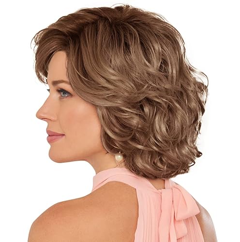 Vista 33 de Gabor Hairuwear - Peluca rizada de barril de longitud media Blushing Beauty, gorra de tamaño medio, GL12-14 moca