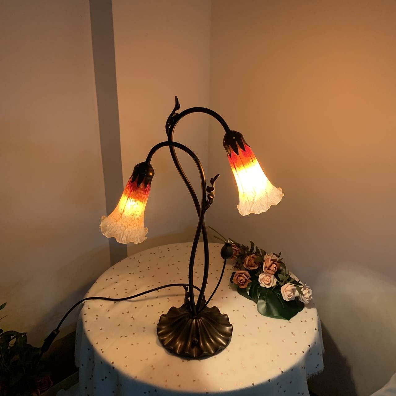 Bieye B10698 Pond Lily Table Lamp Base Replacement (2-Light)