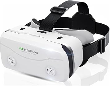 VR Headset for Phone, Virtual Reality Glasses with HD Anti-Blue Light Aspherical Lenses, Adjustable Focus & IPD, Compatible with 5-7 Inch ios & Android Smartphones, 3D VR Goggles