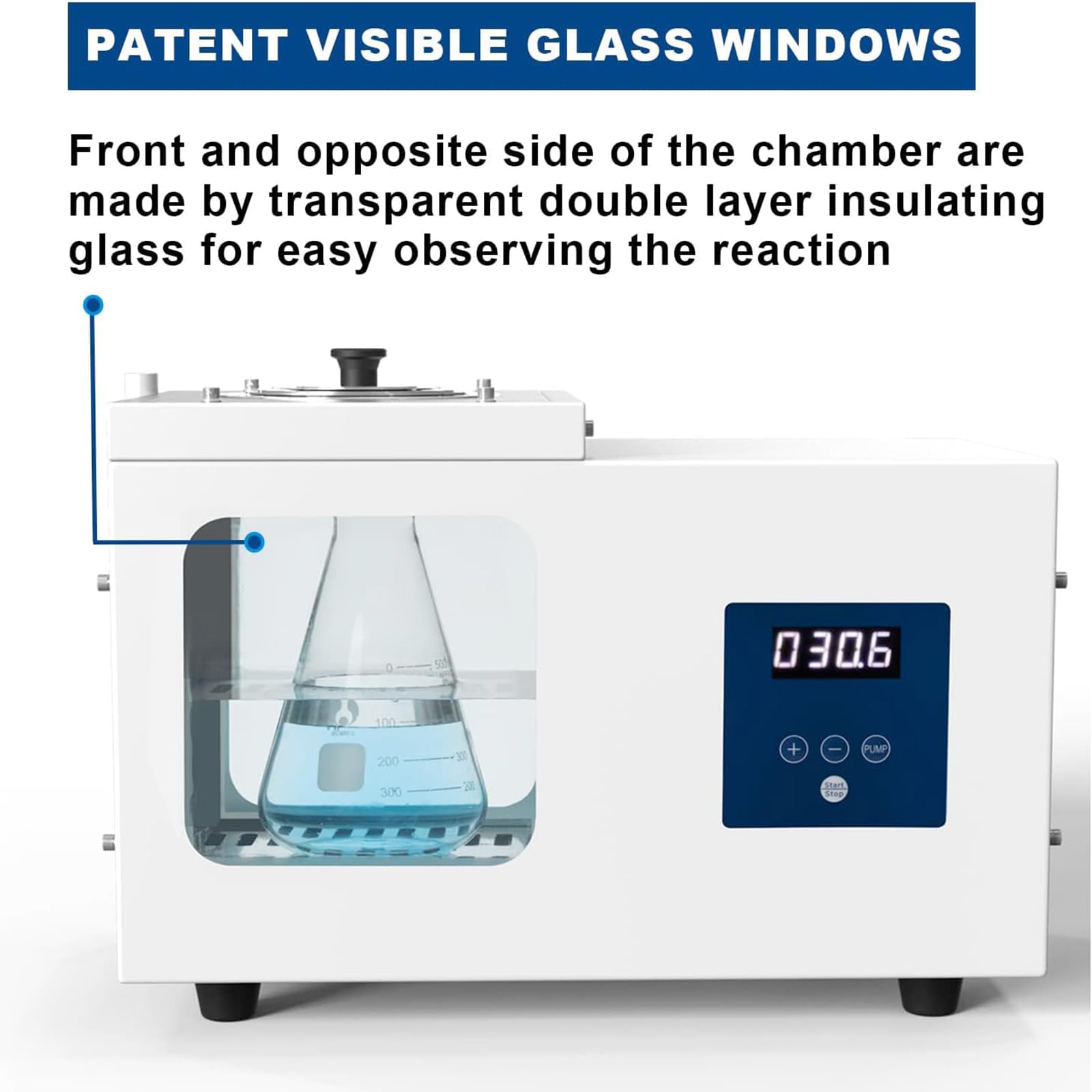 Baño María De Laboratorio, Calentador Termostático RT-95 °C con Ventanas Visibles, Bomba De Agua - Caudal 6 L/min, Gran Capacidad 8 L, para Secado Y Concentración De Muestras Químicas