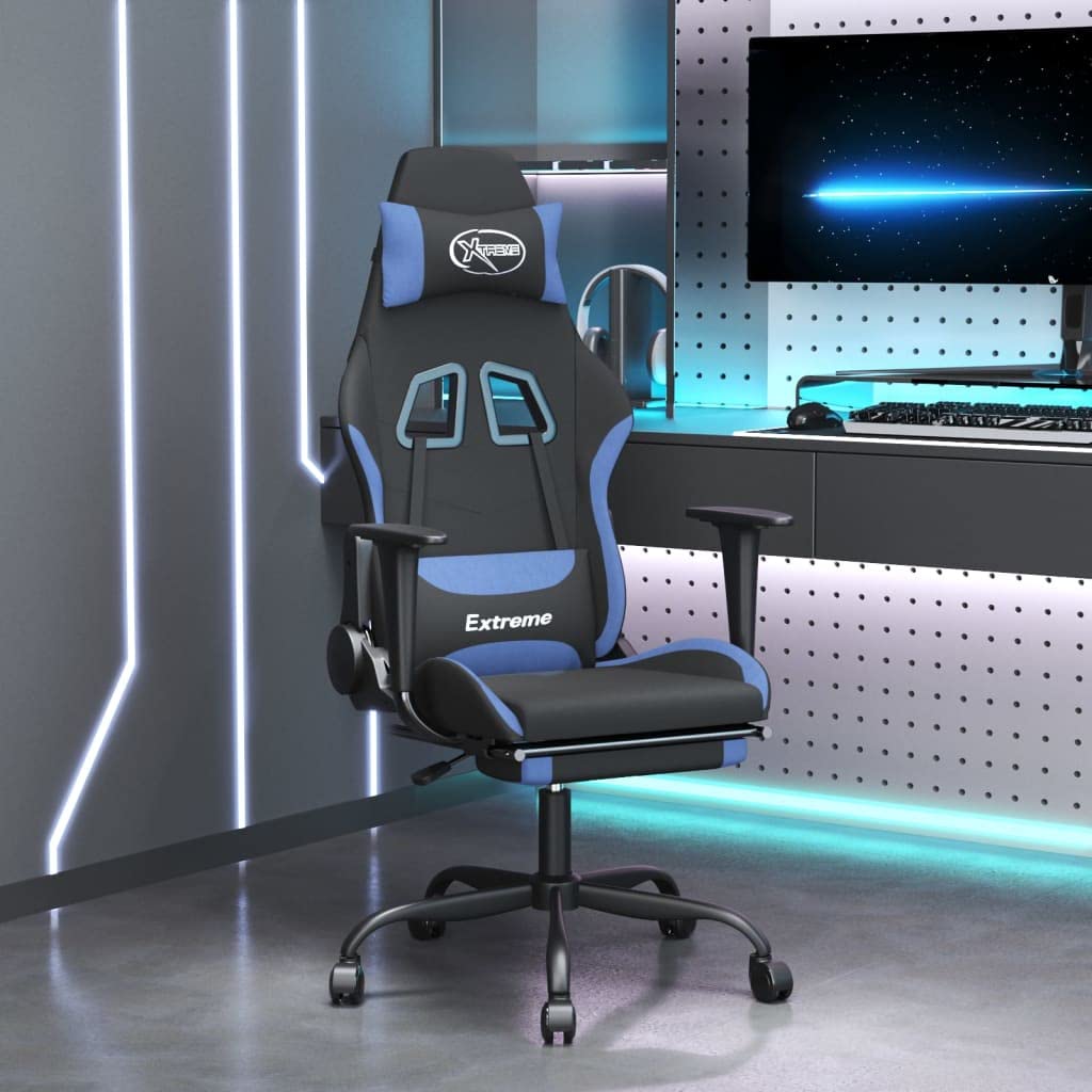 Chaise de jeu pour bureau à domicile avec dossier massant en tissu