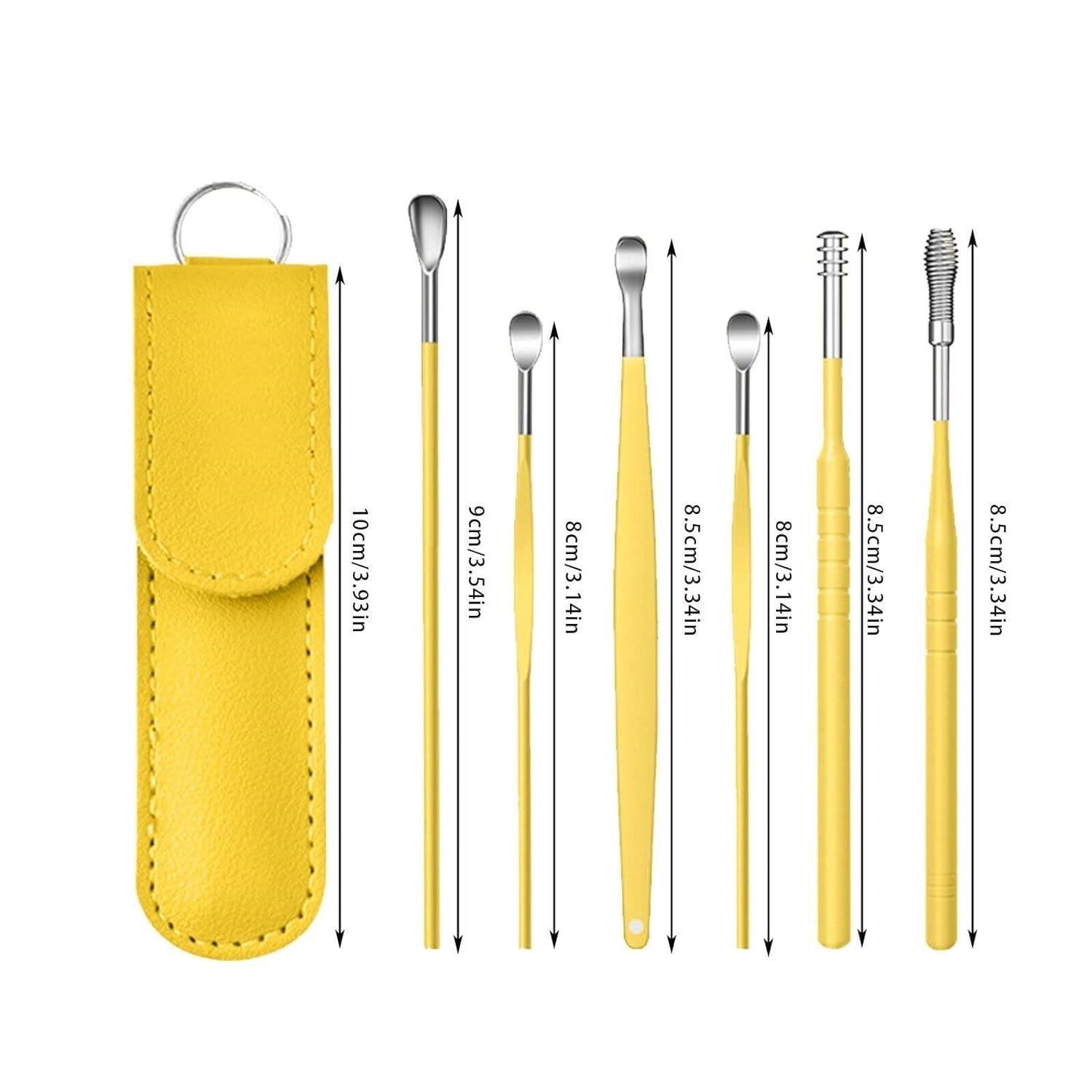 Ear Wax Cleaner (6 Pc) Resuable Ear Wax Cleaner Reusable Removal Kit Steel Ear Cleansing Tool Set Spiral Ear Curette Tool With Cleaning Brush For Kids Man Woman (Steel)
