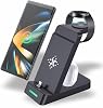 3 in 1 Charging Station for Samsung Multiple Devices, Fast Wireless Charging Dock Stand for Android Sumsung Galaxy Z Flip 43 Z Fold S23 S22 S20 Ultra Galaxy Watch 543 Galaxy Buds