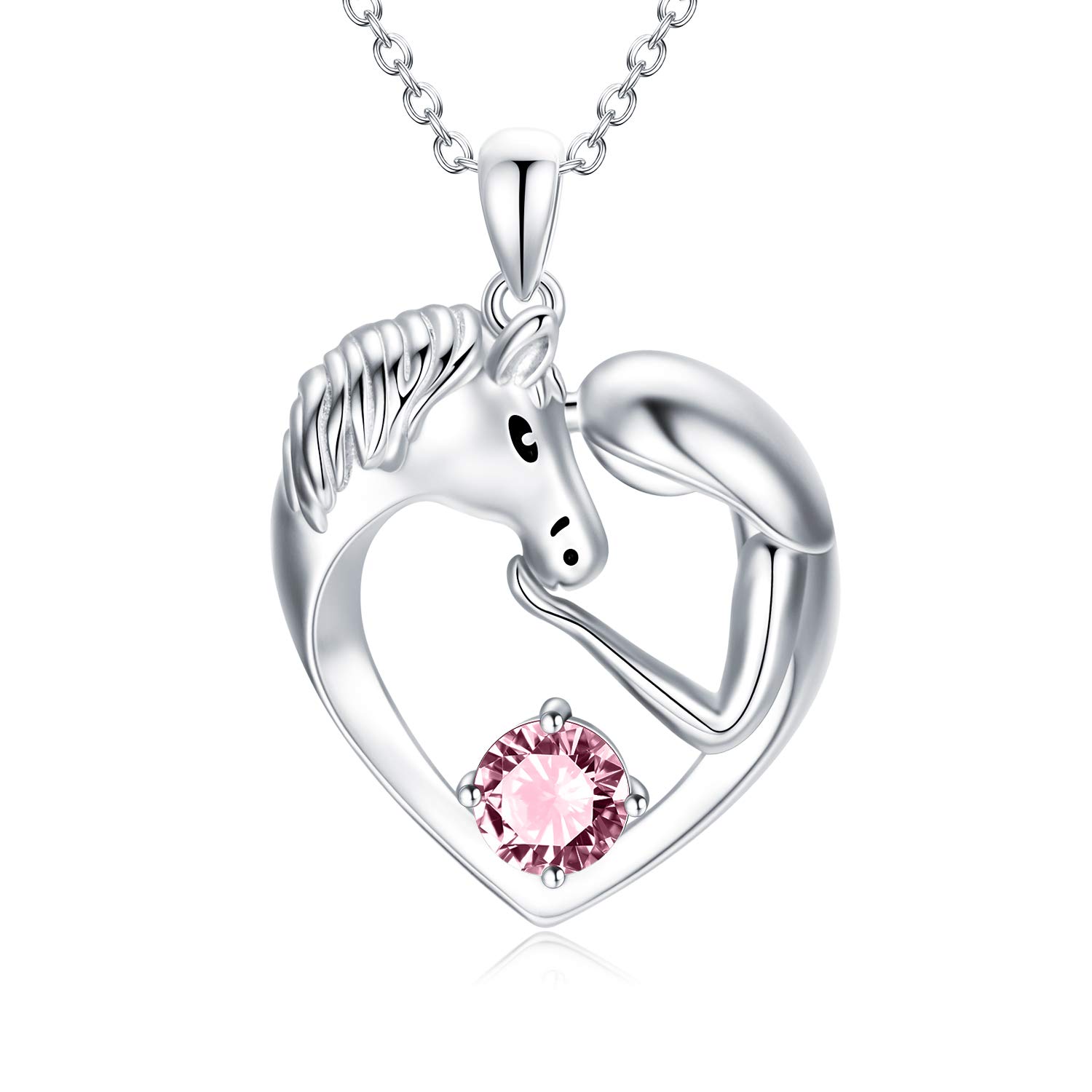 AOBOCO Collana Cavallo per Ragazza in Argento Sterling 925, Regalo di Compleanno di Gioielli a Cavallo per Donne Ragazza Bambina
