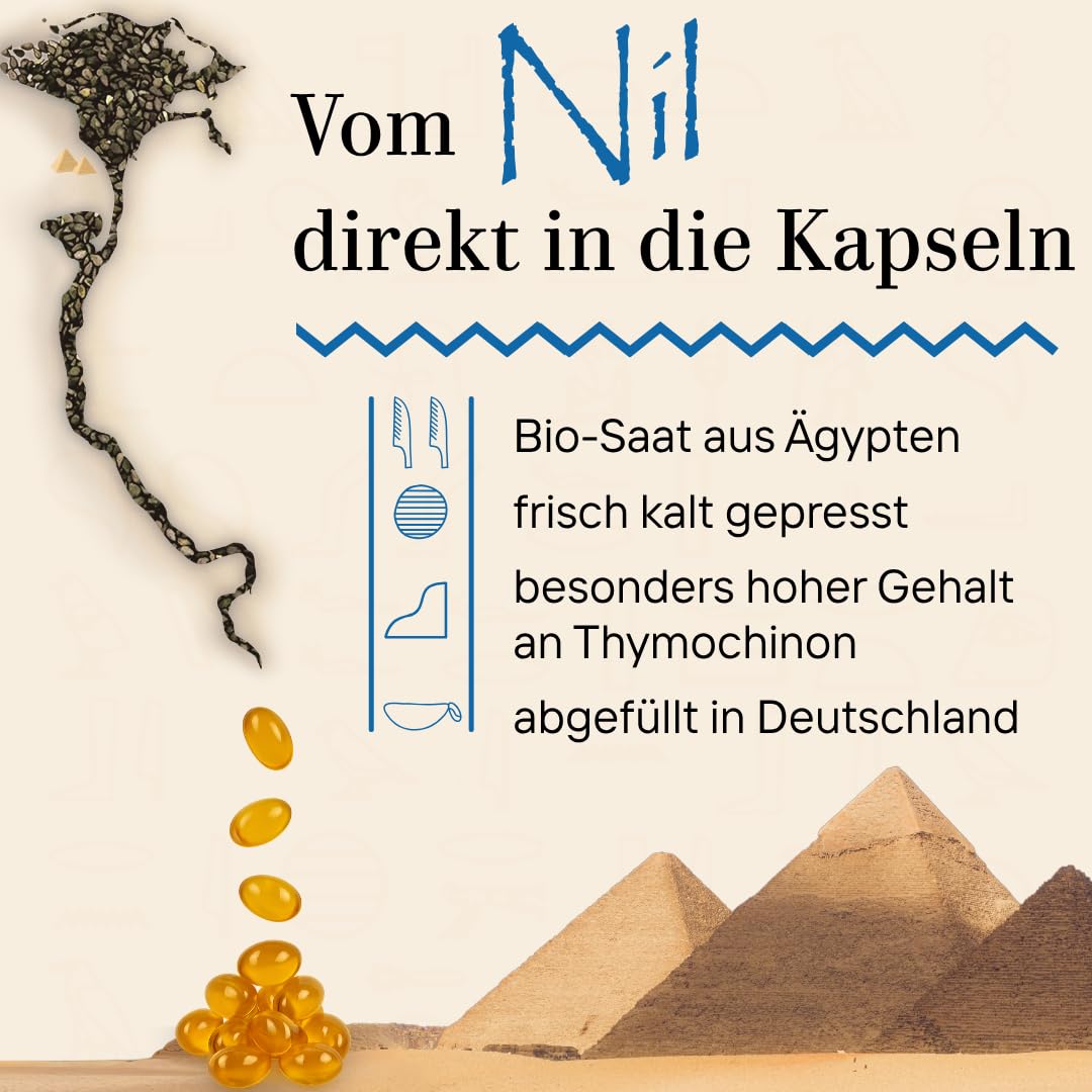 DYNAMIS Bio Schwarzkümmelöl Kapseln Vegan 120 Stück – Kaltgepresst & Nativ – 100% Rein