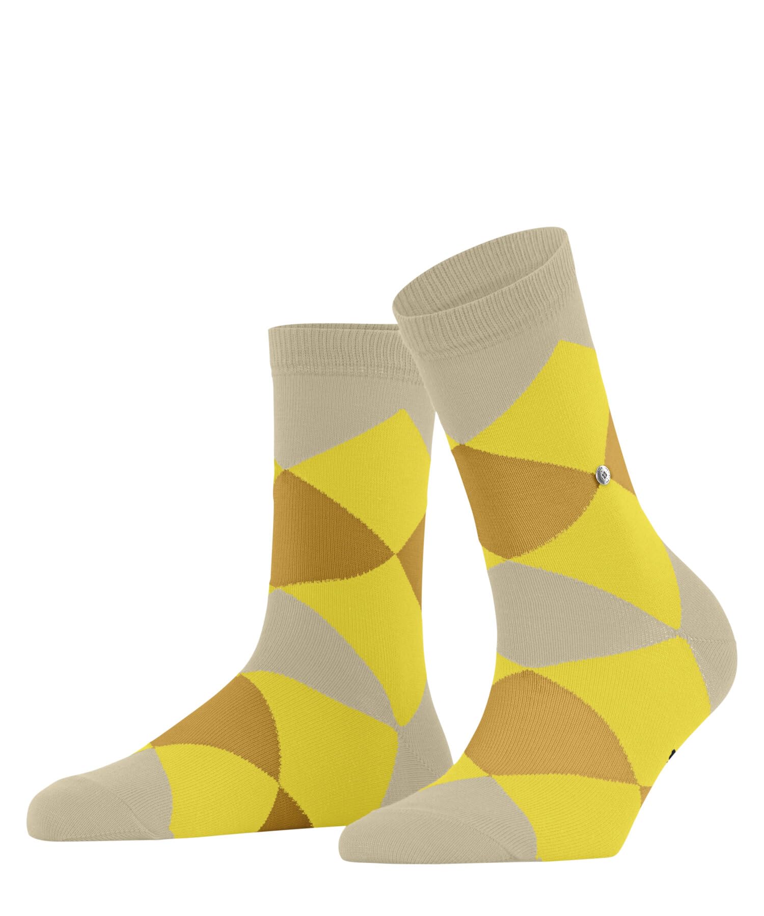 Burlington Women's Bonnie W Sso Cotton Patterned Socks 1 Pair, Beige Cream 4019, 3.5-7