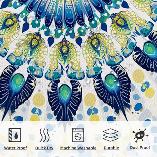 Shower curtain imperméable lavable avec ourlet lesté bleu 200x180 - 3