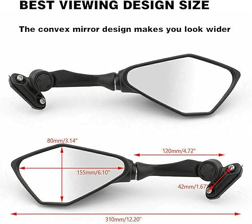 Miniatura 3 de Mamiko Retrovisores para motocicleta compatibles con Kawasaki Ninja 400 2018-2021  Ninja 2011-2018 250 ZX 6R 636 650 300R EX300 ABS repuesto para