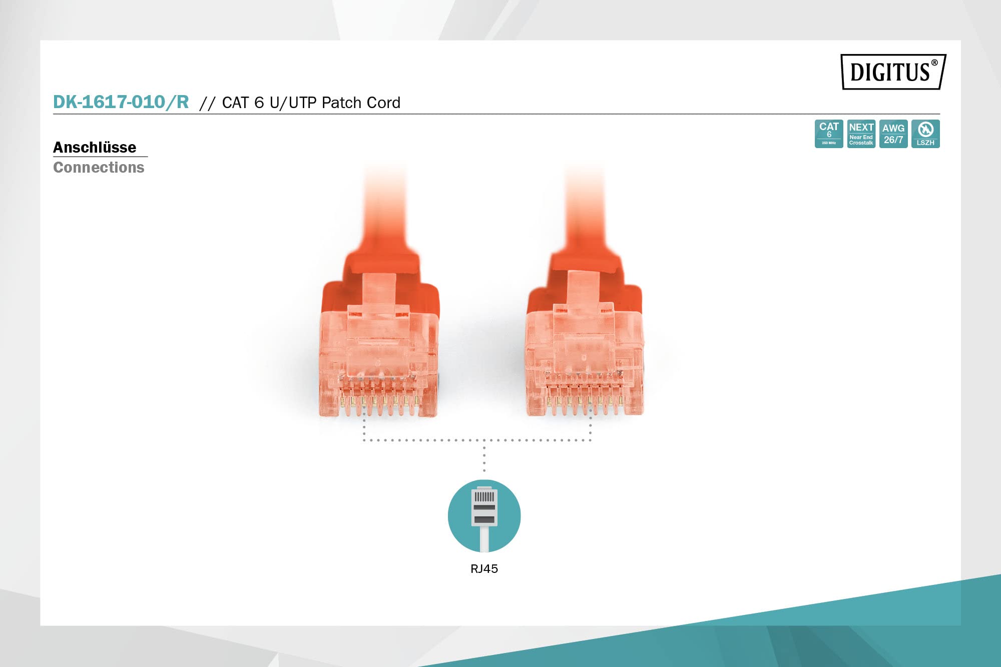 Digitus DK-1617-010/R Professional Yüksek Kaliteli Cat 6 U/Utp Ara Baglantı Kablosu - Lszh