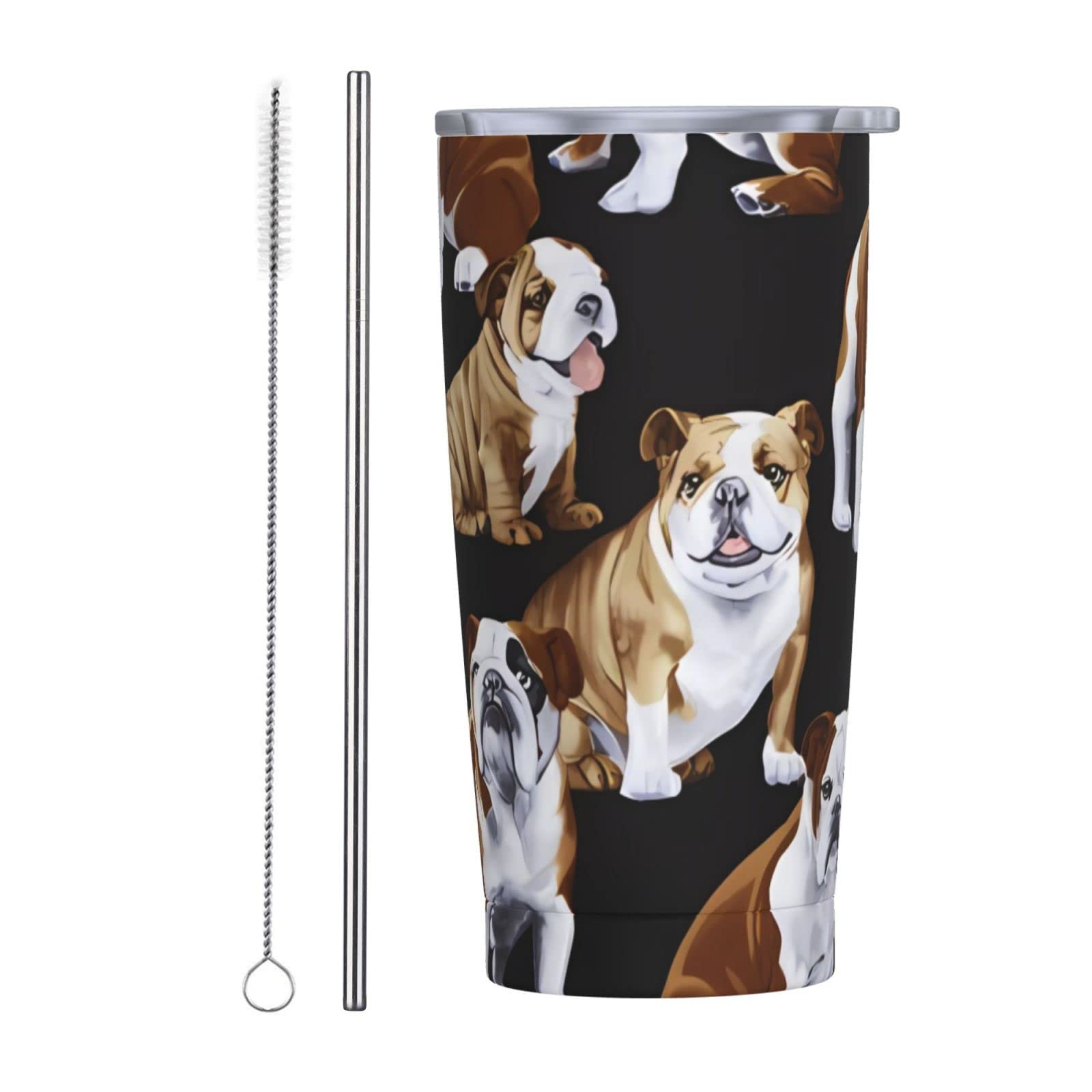 Gobelet isotherme en acier inoxydable 591 ml avec motif bouledogue anglais