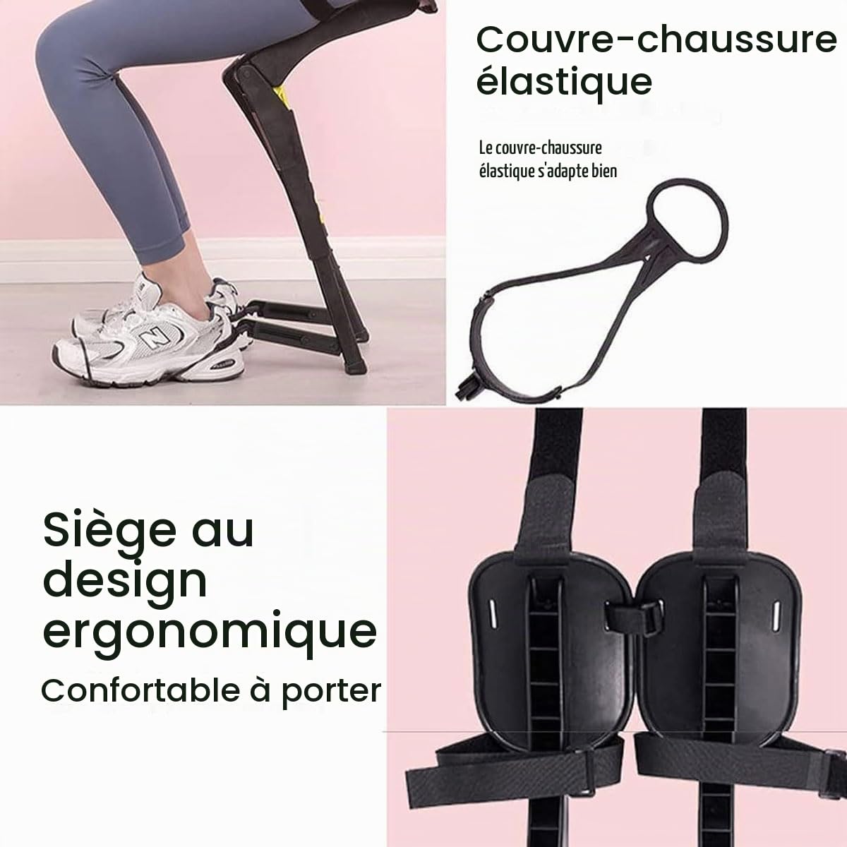 Siège Exosquelette Portable, Rehausseur Portable Réglable en Hauteur À 3 Vitesses, Support De Machines Multifonctionnel, Max 100kg/220lb, Chaise Exosquelette Pliable pour L'extérieur, La Pêche