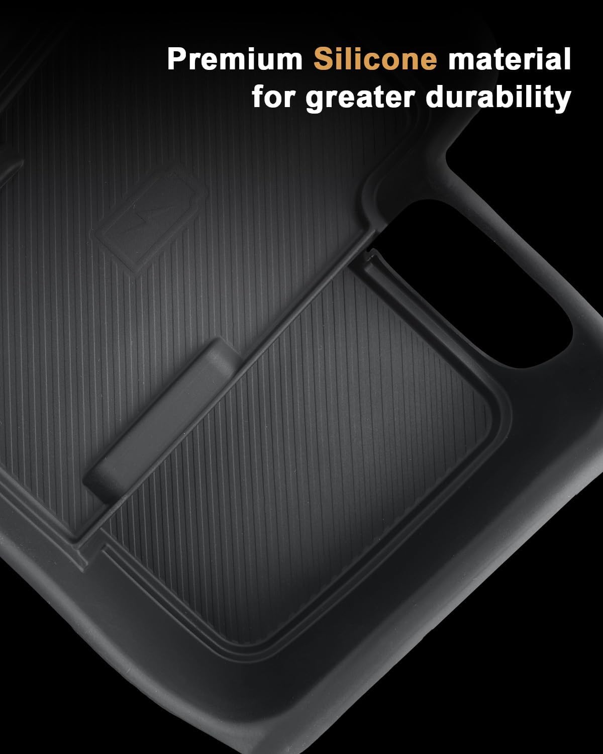 One-piece Molding Silicone Center Console Storage Tray & Wireless Charging Area Mat for 2025-2026 Ford Bronco 4 Door Automatic Transmission Accessories - Not for 2 Door or Manual or Bronco Sport