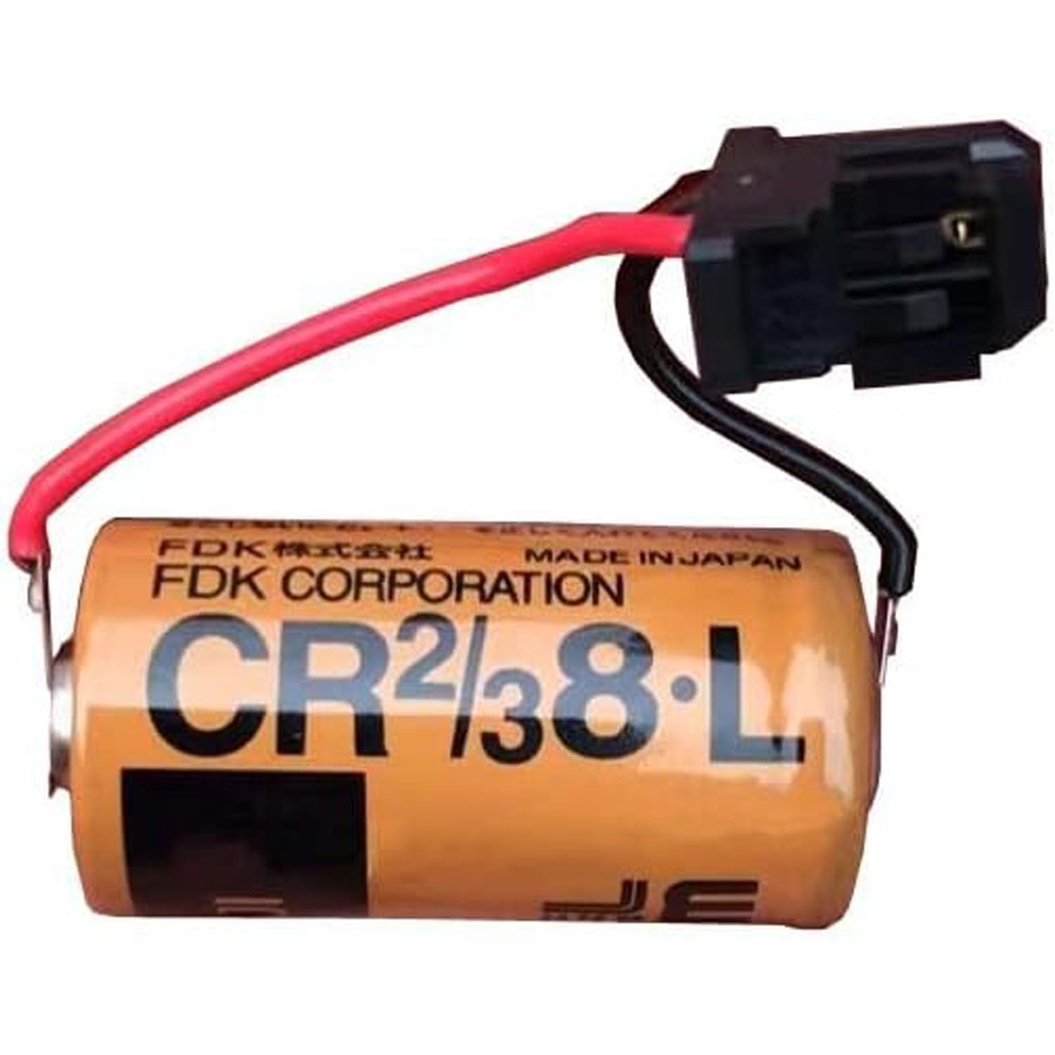 LINXDB 2-Pack CR2/38.L 3V Battery Compatible for Fuji CR2/3 8.L 3V PLC Lithium Battery FDK CR2/38.L with Black Head CR-2/3 8.L
