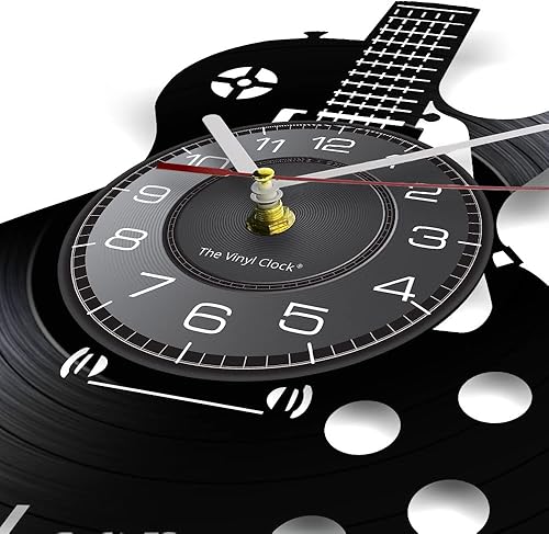 Miniatura 4 de Reloj de pared de disco de vinilo de 12 pulgadas para dormitorio, decoración de pared interior del hogar, música colgante de luz nocturna, reloj de