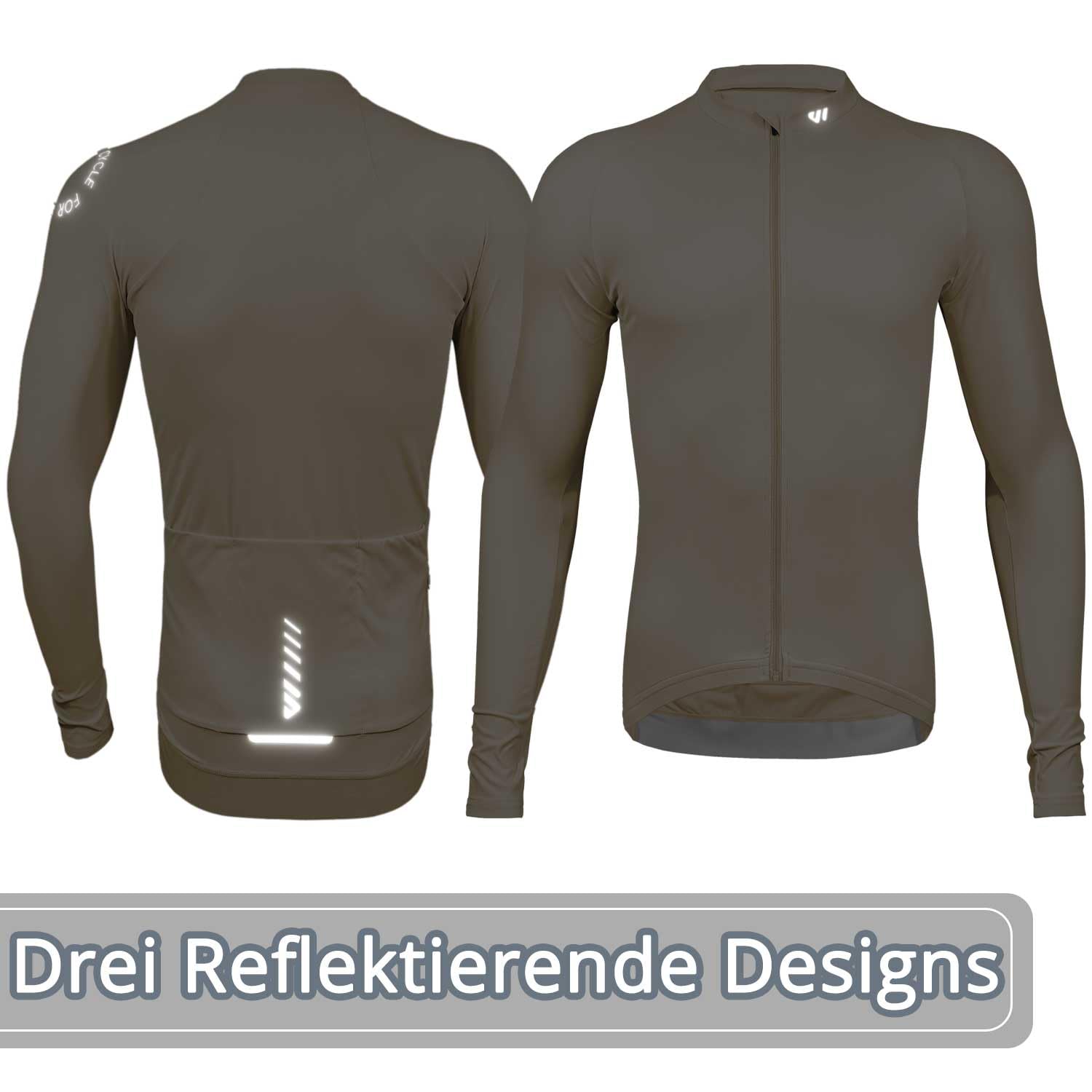 Wulibike Radtrikot Herren Langarm - Rennrad Trikot Herren Reißverschluss mit Taschen, Für Frühling und Herbst geeignet