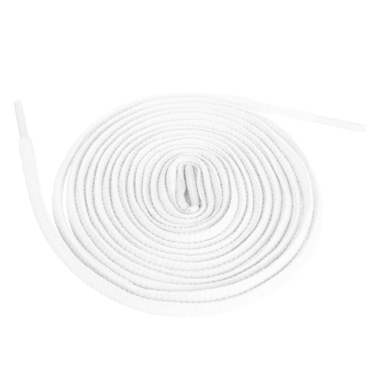 Shoeslulu 46" Premium Flat Laces Fashion Sneakers Shoes (46 in. (117 cm) Pack of 2, White)