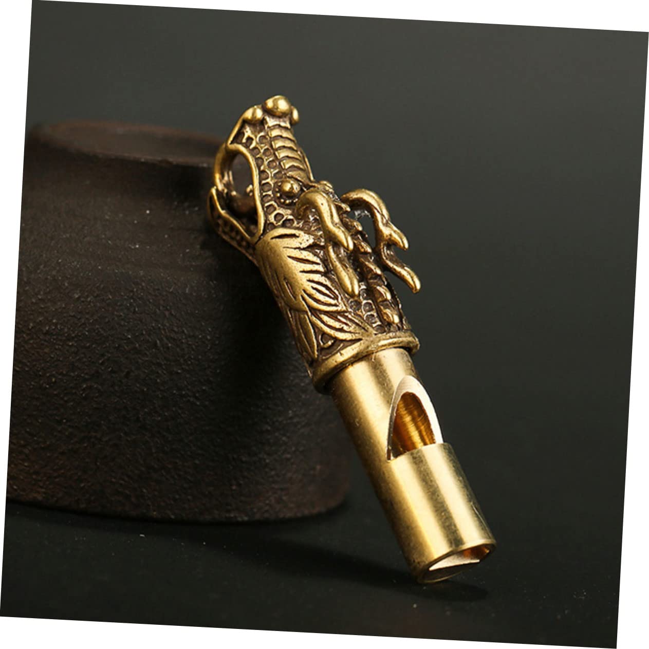 ARTSEWPLY 3Pcs Decorative Copper Camping Whistles Keychain Portable Emergency Whistles with Dragon Design Loud Sound for Outdoor Survival and Sports Activities