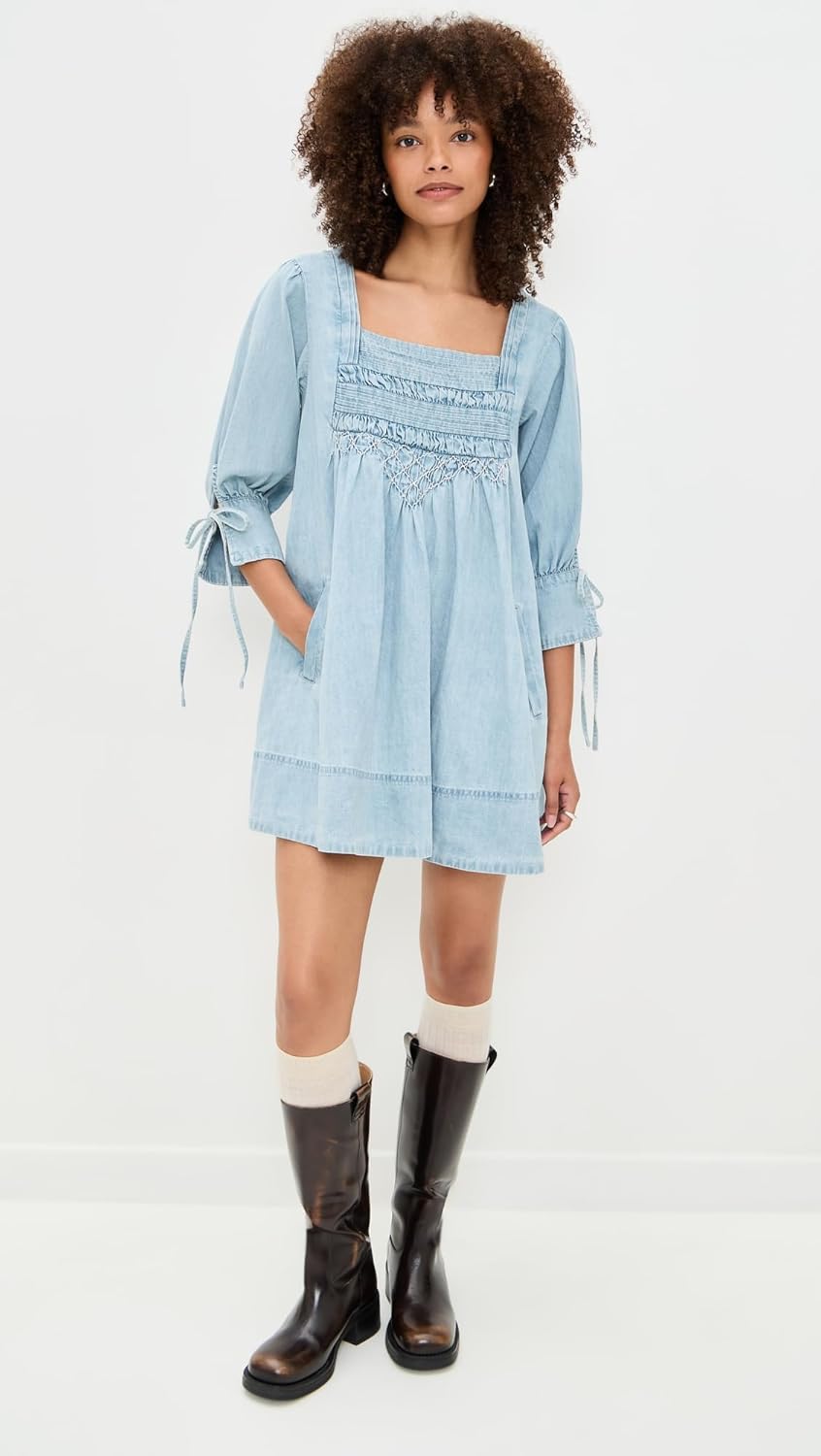 Free People Women's Sonora Denim Mini Dress - Image 5