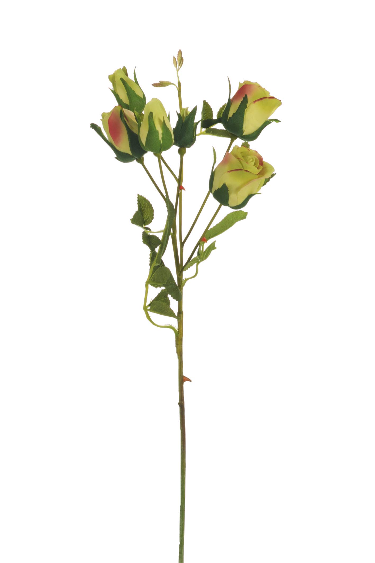Express Flor 3 Branches of Artificial Silk Roses, 6 Roses per Branch 46cm Green